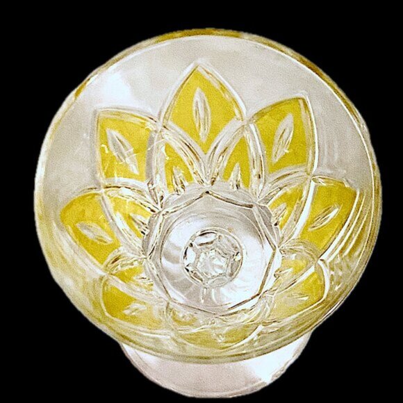 Vintage VMC Reims French Harlequin Crystal Wine Glasses Set of 3, 1 Red 2 Yellow - Picture 10 of 13